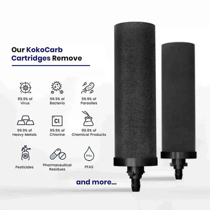KokoCarb cartridges with features on a white background